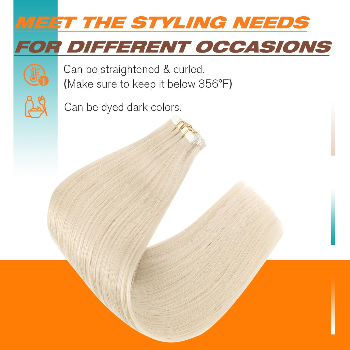 Packaging of Sunny Hair Tape Extensions