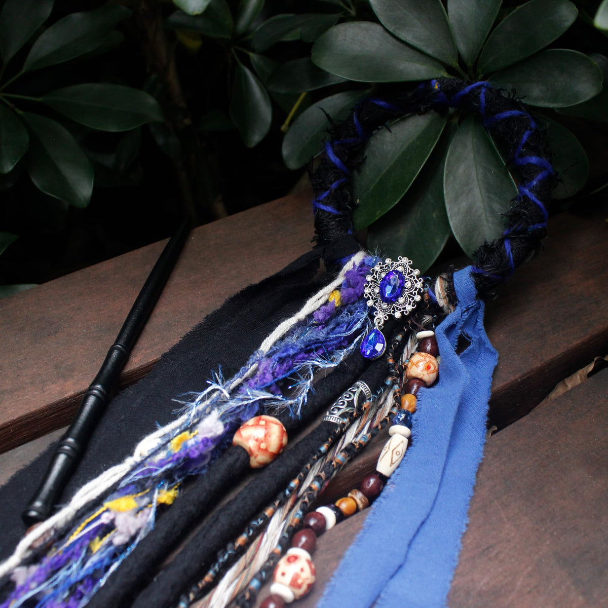 Packaging of the dreadlock hair ties highlighting handmade quality