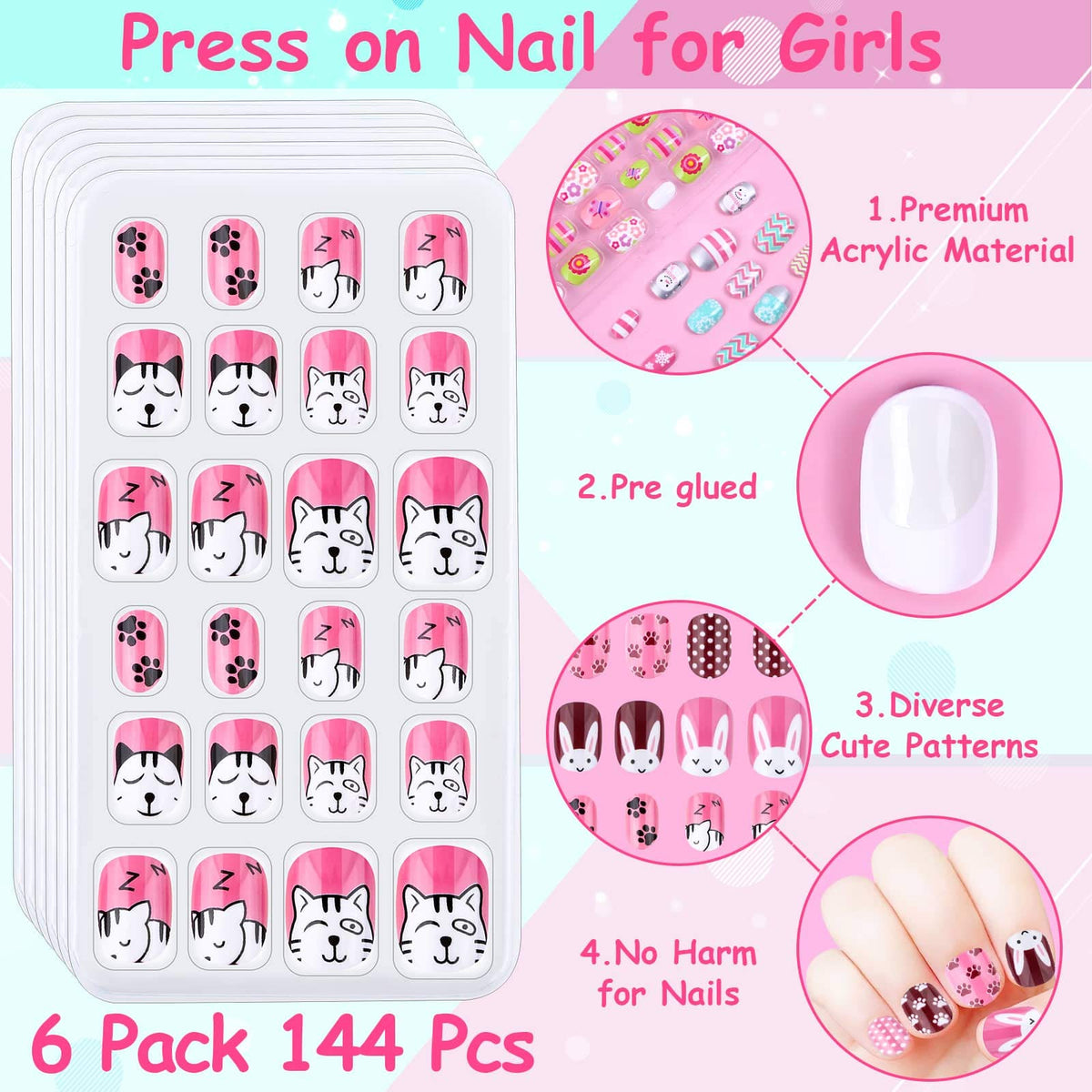 Packaging of Thrilez Kids Press on Nails set