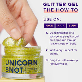 Packaging of UNICORN SNOT Holographic Body Glitter Gel