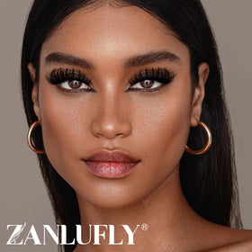 Packaging of zanlufly false eyelashes with 14 pairs