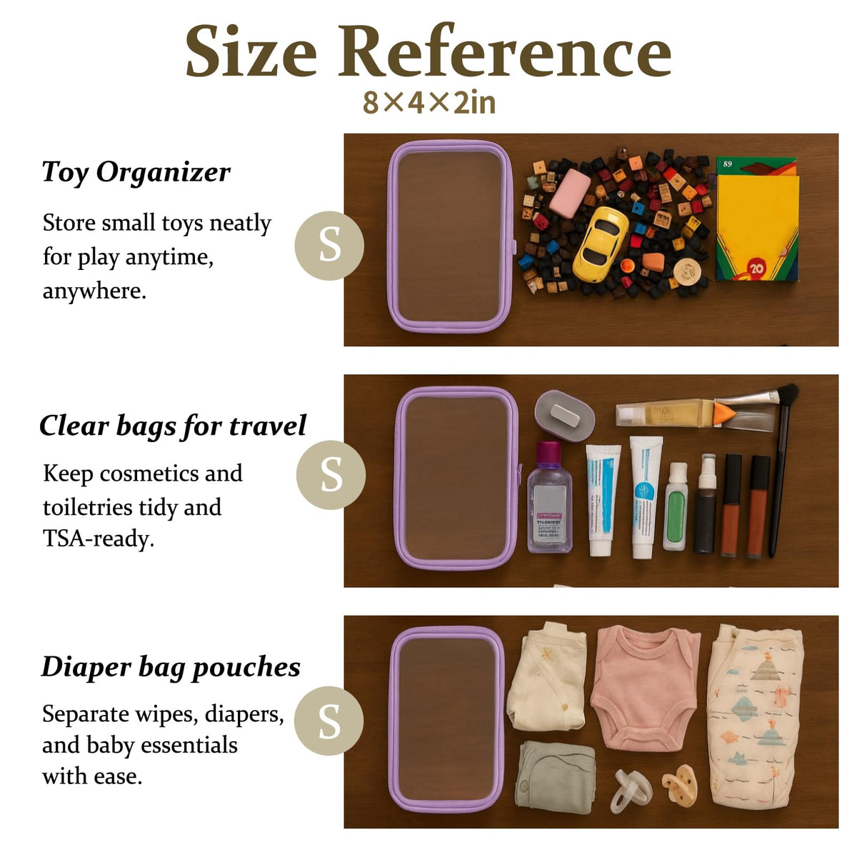Packing the WELPIRT zipper pouches in a suitcase