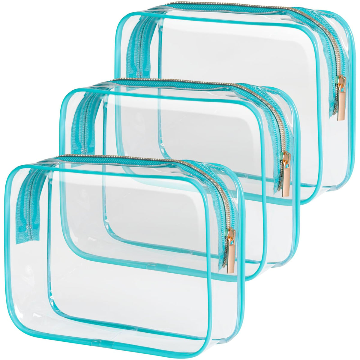 PACKISM Clear Makeup Bag front view in green