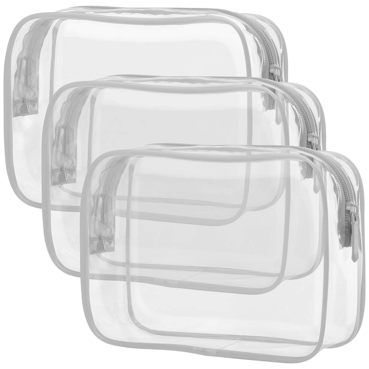 PACKISM Clear Makeup Bag front view in grey