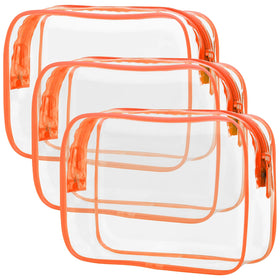 PACKISM Clear Makeup Bag front view in orange