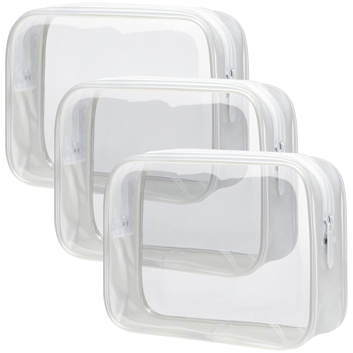 PACKISM Clear Makeup Bag front view showing matte white finish