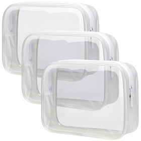 PACKISM Clear Makeup Bag front view showing matte white finish