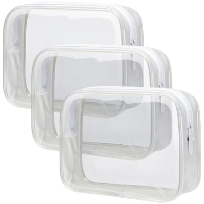 PACKISM Clear Makeup Bag front view showing matte white finish