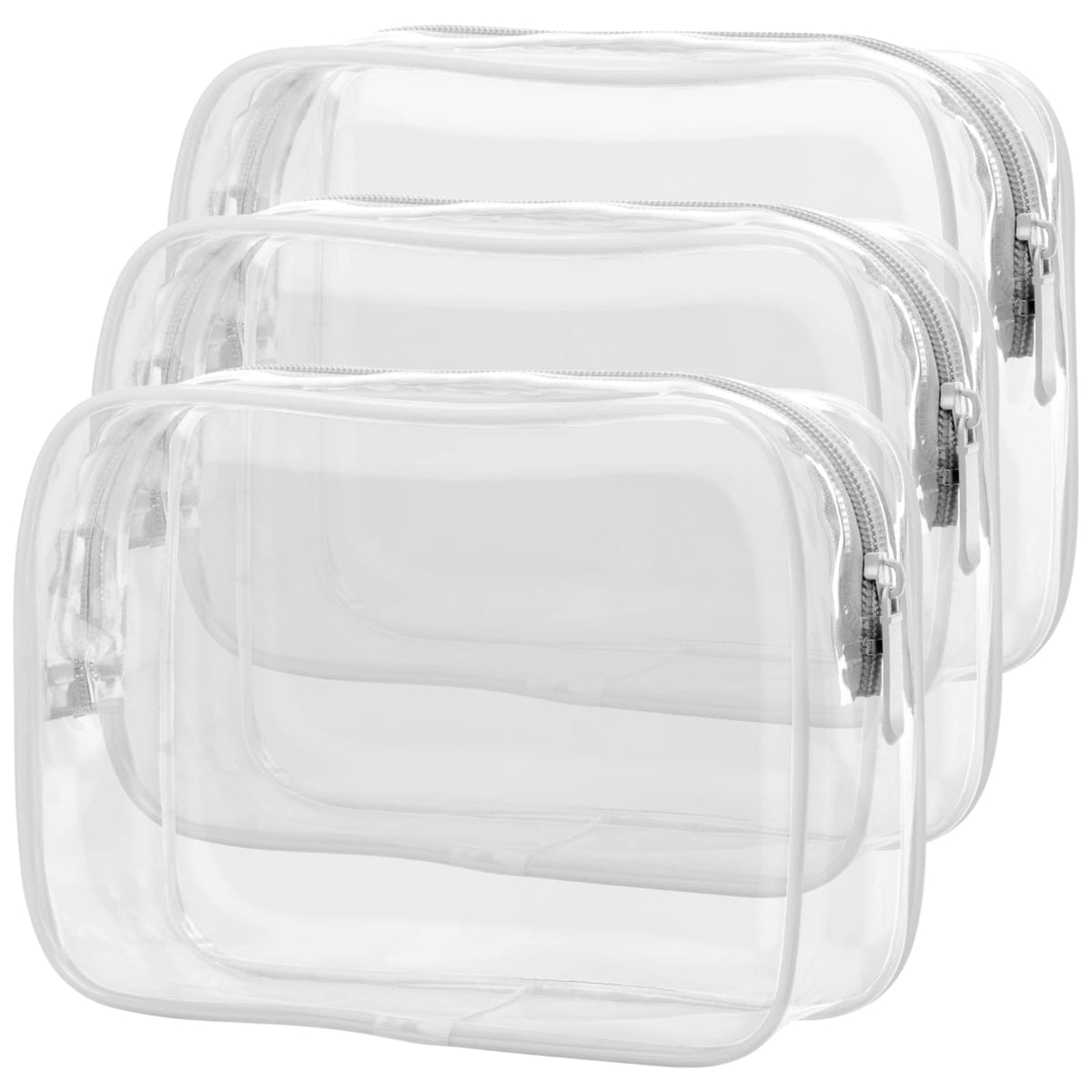 PACKISM Clear Makeup Bag front view with large opening