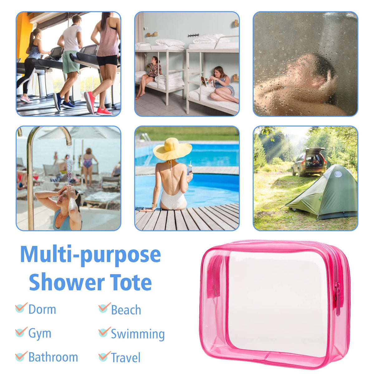 PACKISM Clear Makeup Bag in travel setting