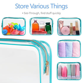 PACKISM Clear Makeup Bag showing reinforced seams
