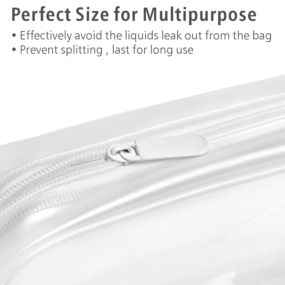 PACKISM Clear Makeup Bag side view highlighting zipper