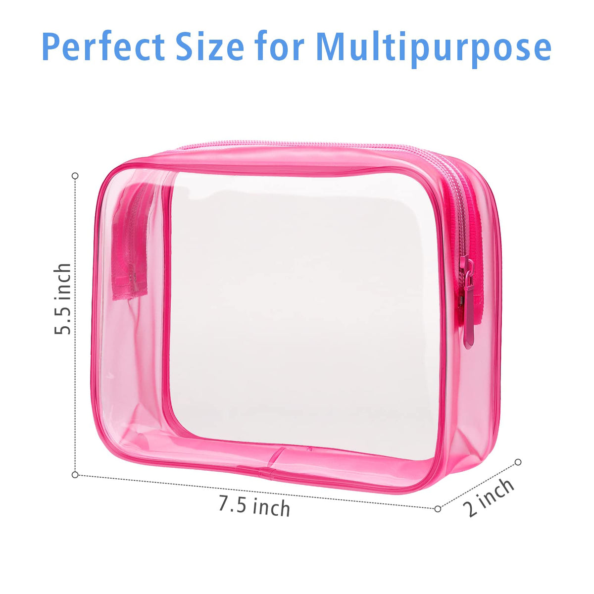 PACKISM Clear Makeup Bag side view with zipper