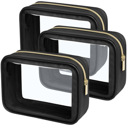 PACKISM Clear Makeup Bag Travel set of three bags front view
