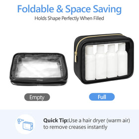 PACKISM Clear Makeup Bag with deodorizing packet included