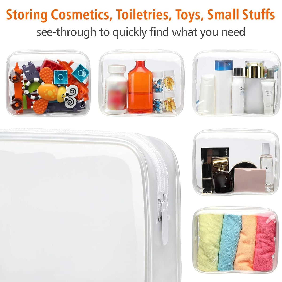 PACKISM Clear Makeup Bag with deodorizing pouch included