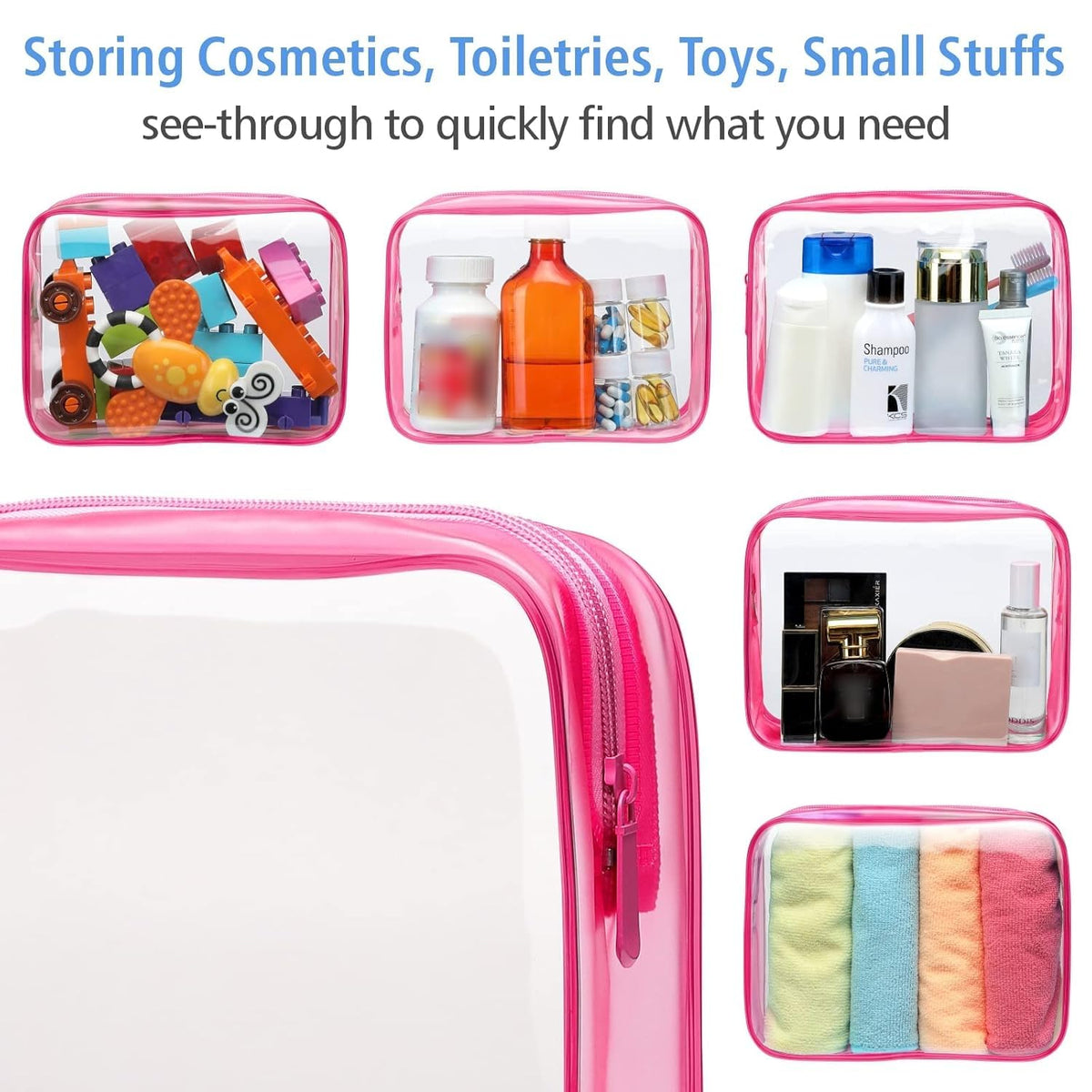 PACKISM Clear Makeup Bag with reinforced seams