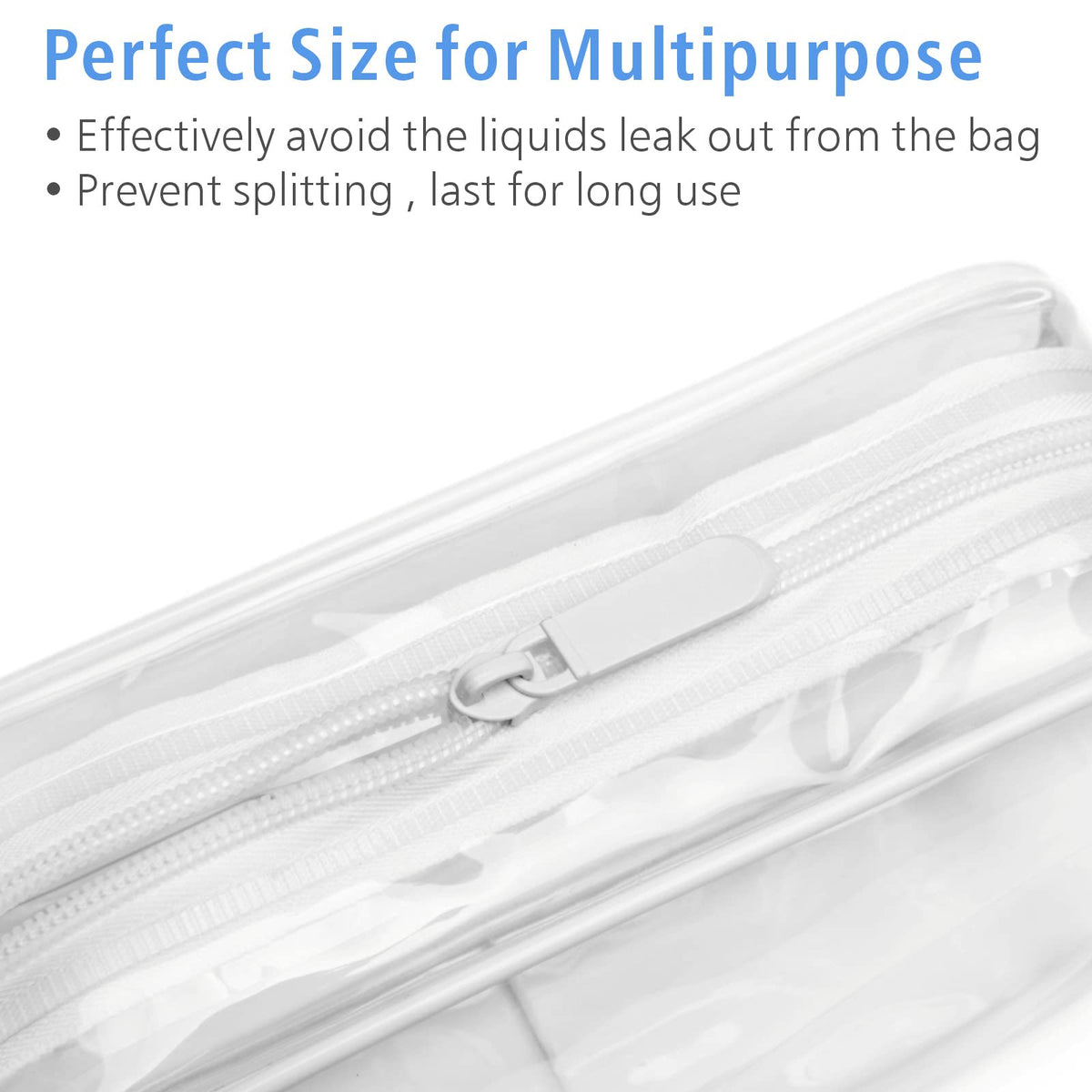 PACKISM Clear Makeup Bag with reinforced seams close-up