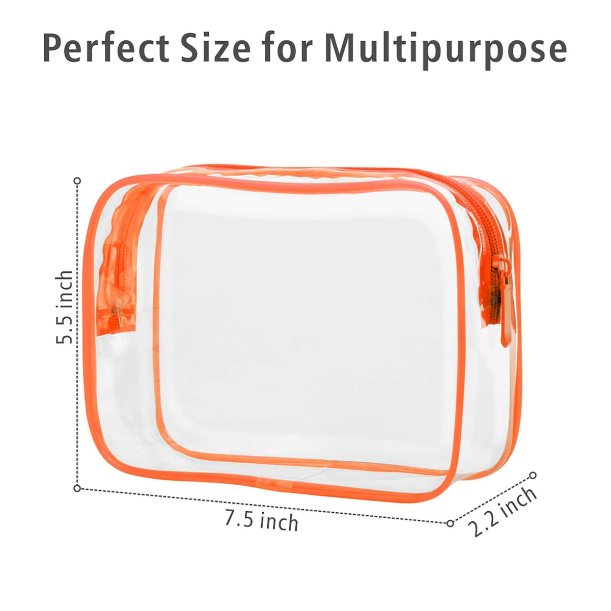 PACKISM Clear Makeup Bag with travel-size bottles inside