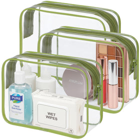 PACKISM TSA Approved Clear Makeup Bag front view in sage green