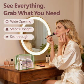 PACKISM TSA Approved Clear Makeup Bag in travel setting