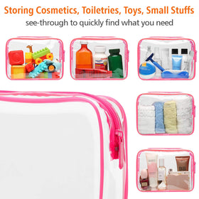 PACKISM TSA Approved Clear Toiletry Bag displayed with travel accessories