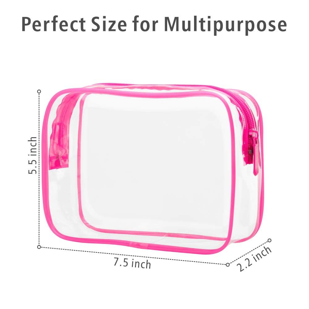 PACKISM TSA Approved Clear Toiletry Bag on a travel suitcase