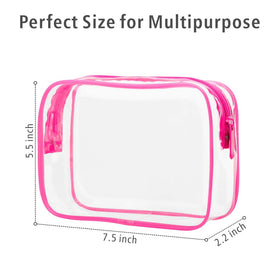 PACKISM TSA Approved Clear Toiletry Bag on a travel suitcase