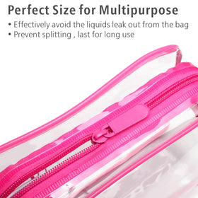 PACKISM TSA Approved Clear Toiletry Bag with cosmetics inside