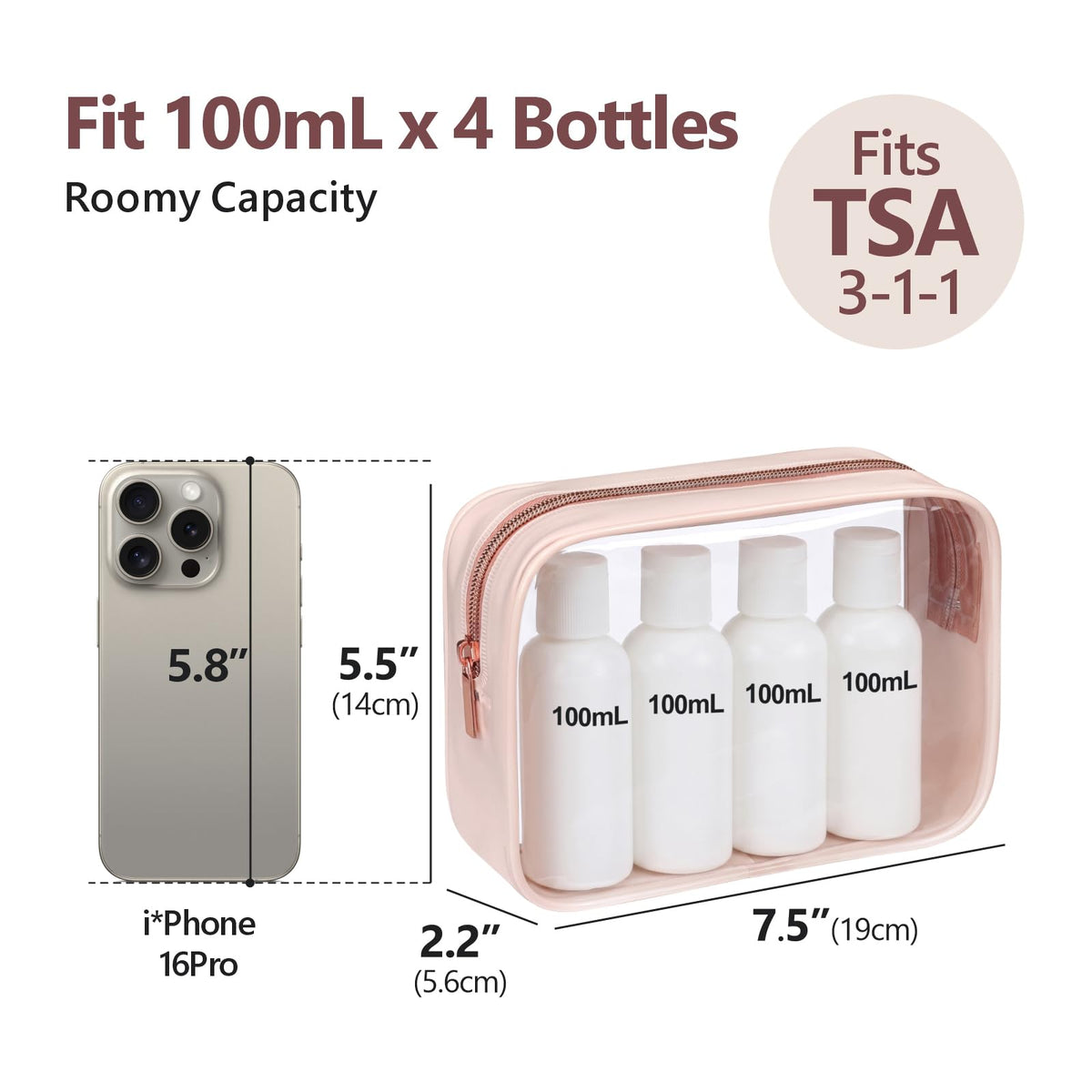 PACKISM TSA Approved Toiletry Bag open with cosmetics inside