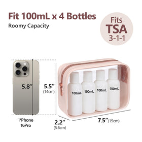PACKISM TSA Approved Toiletry Bag open with cosmetics inside