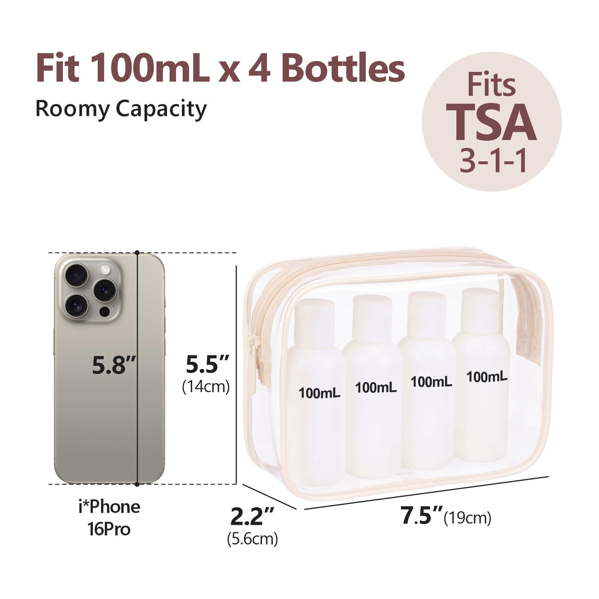 PACKISM TSA Approved Toiletry Bag with travel essentials inside