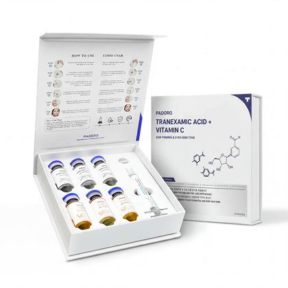 Padoro Tranexamic Acid Serum front view with packaging