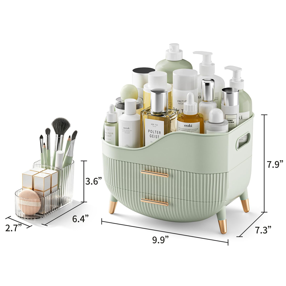 Pajiriona Makeup Organizer side view showing handle