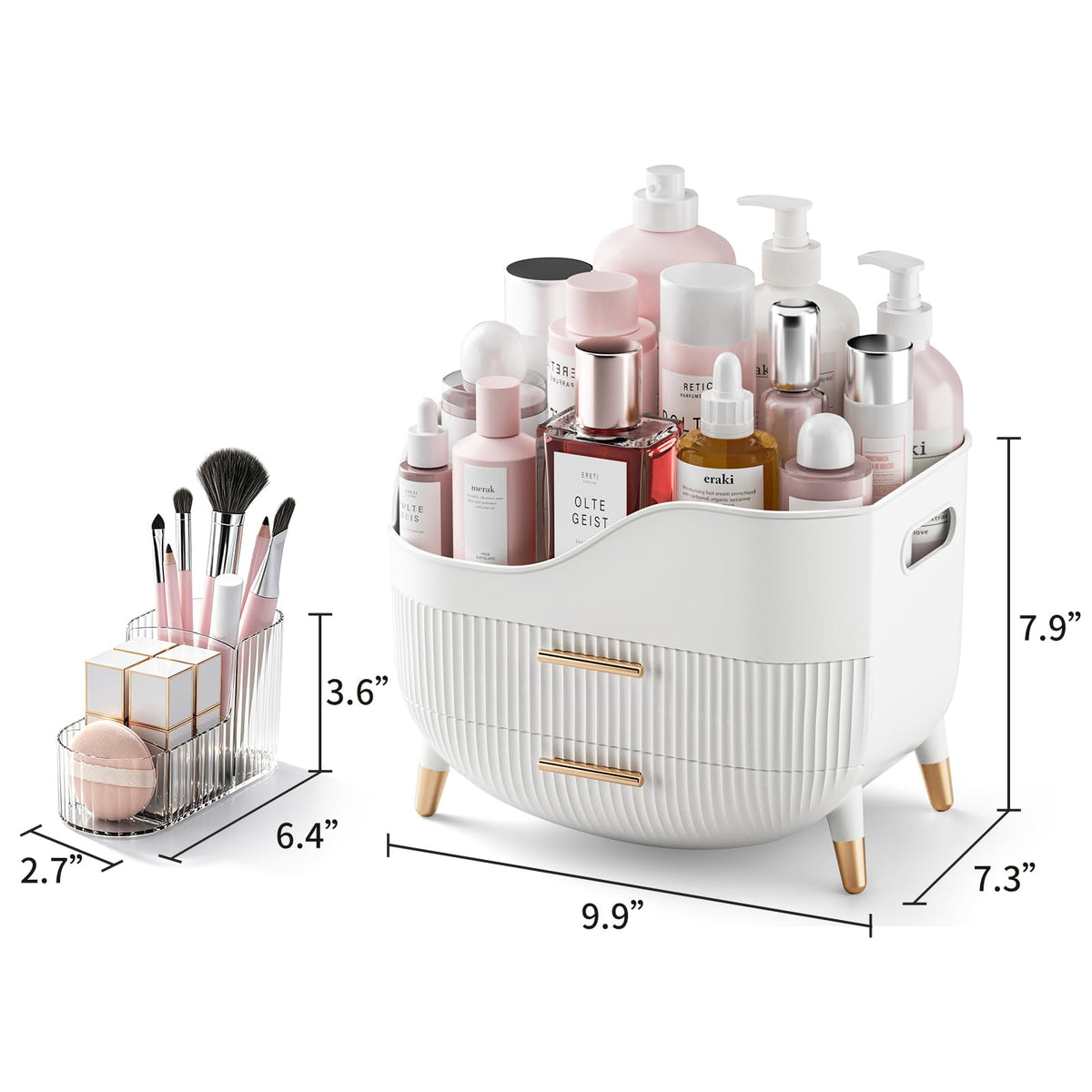 Pajiriona Makeup Organizer side view showing handle
