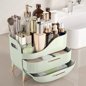 Pajiriona Makeup Organizer top compartment with cosmetics
