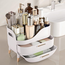 Pajiriona Makeup Organizer top compartment with cosmetics