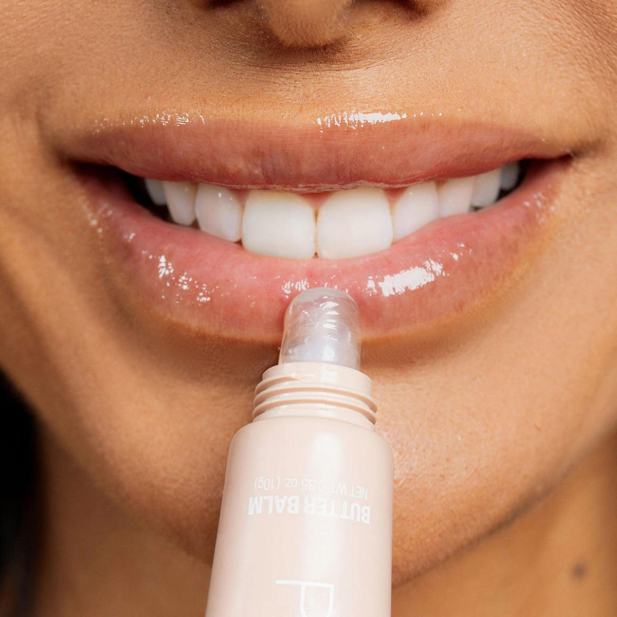 Palladio Butter Balm Hydrating Lip Balm applied to lips