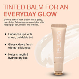 Palladio Butter Balm Hydrating Lip Balm squeeze tube with applicator
