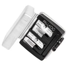 Palladio Double Barrel 3 in 1 Cosmetic Pencil Sharpener front view