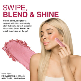 Palladio I'm Blushing Cheek and Lip Tint application on lips