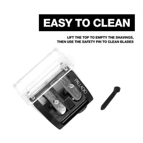 Palladio sharpener with clean design and stainless steel finish