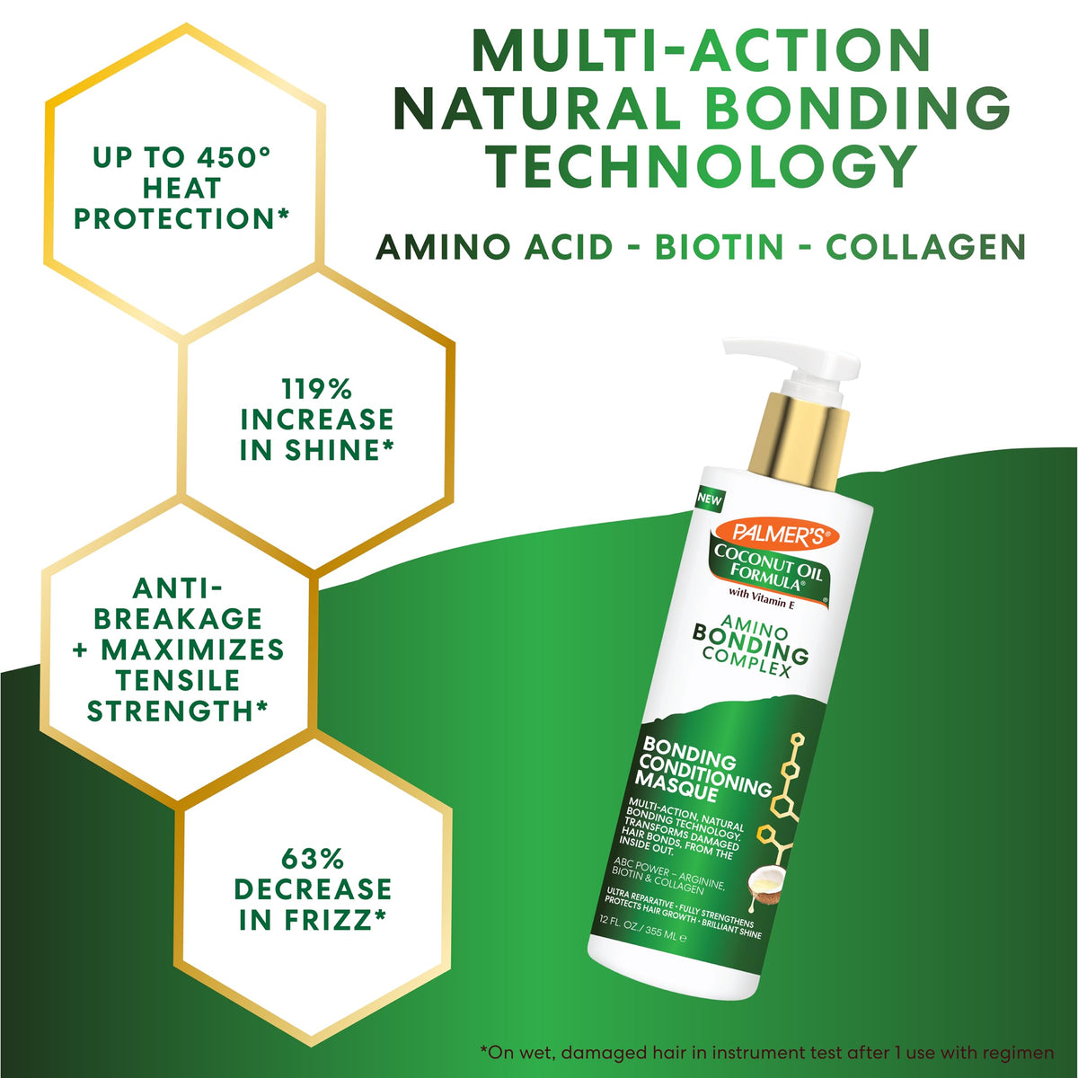 Palmer's Amino Bonding Hair Mask application on hair