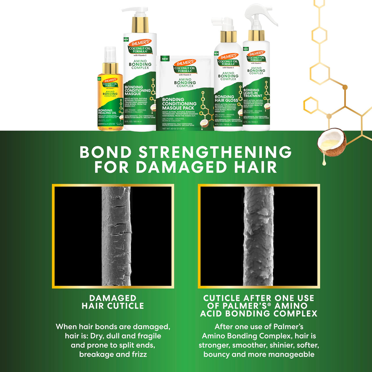 Palmer's Amino Bonding Hair Mask on a bathroom counter