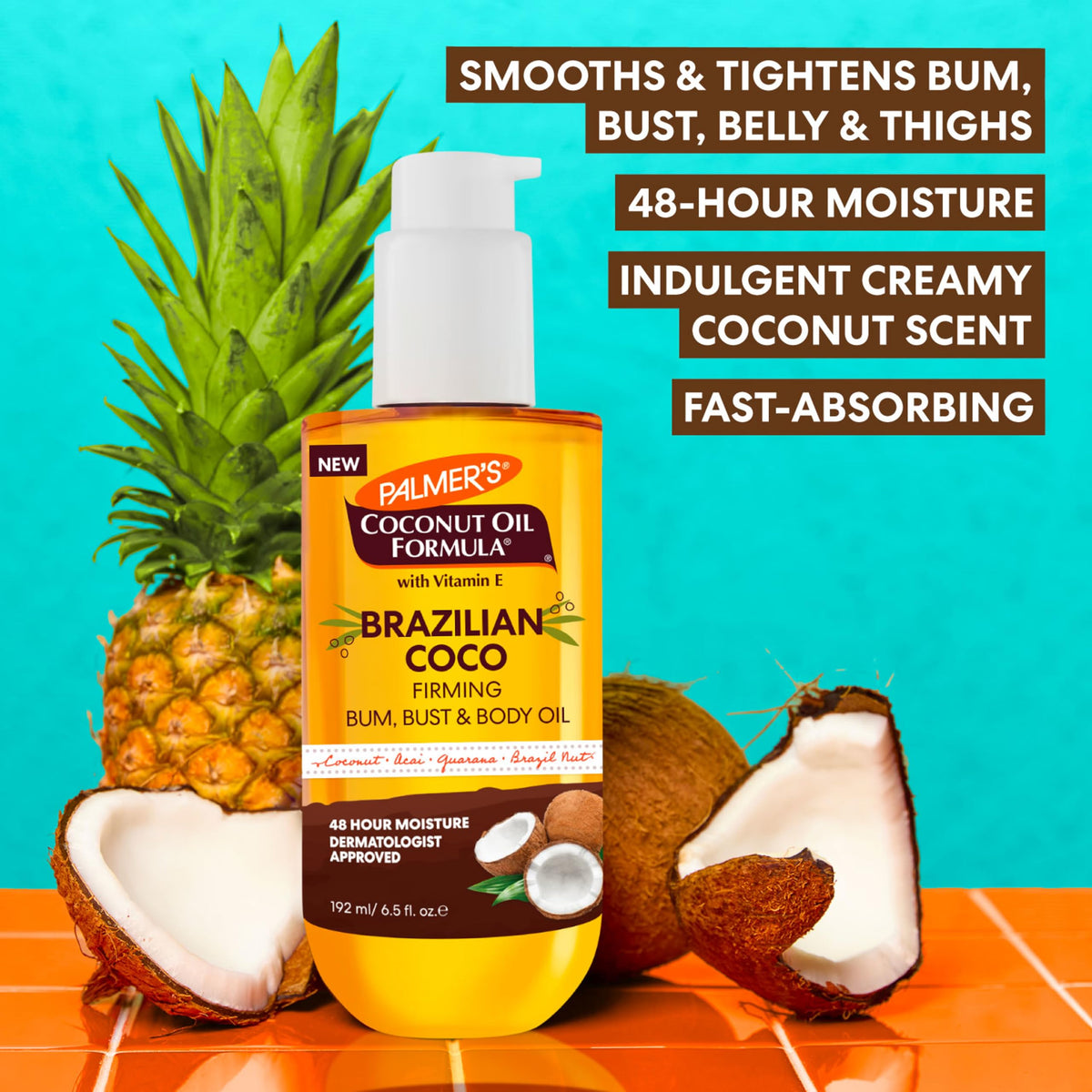 Palmer's Brazilian Cocoa Firming Body Oil 6.5 Fl Oz side view