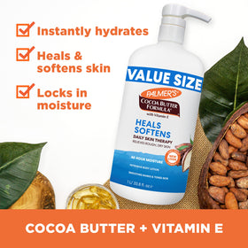 Palmer's Cocoa Butter Body Lotion back view showing ingredients