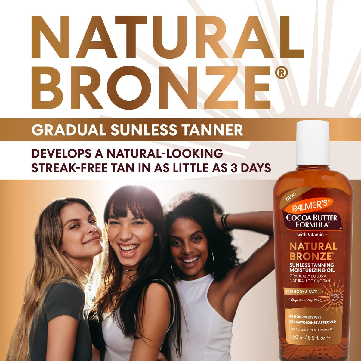 Palmer's Cocoa Butter Formula Sunless Tanning Oil back view