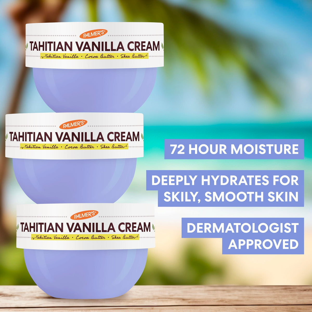 Palmer's Cocoa Butter Tahitian Vanilla Body Cream with fresh vanilla beans