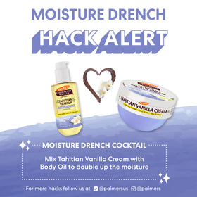 Palmer's Cocoa Butter Tahitian Vanilla Body Cream with ingredients