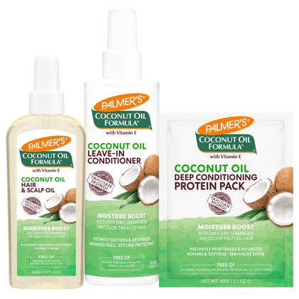 Palmer's Coconut Hair Care Bundle front view with three products